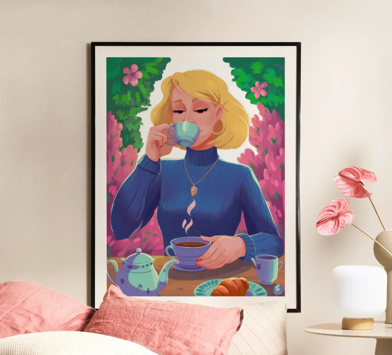 Saphir-Tee-Pose Poster von Prism Ritual