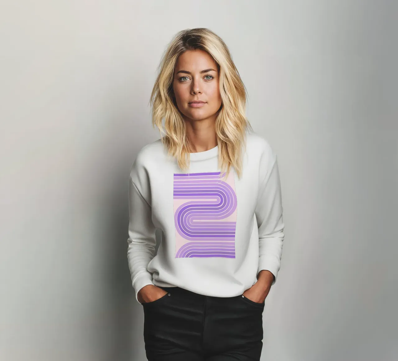 Design rétro de lignes courbes avec esthétique minimaliste sweat de The Art Club