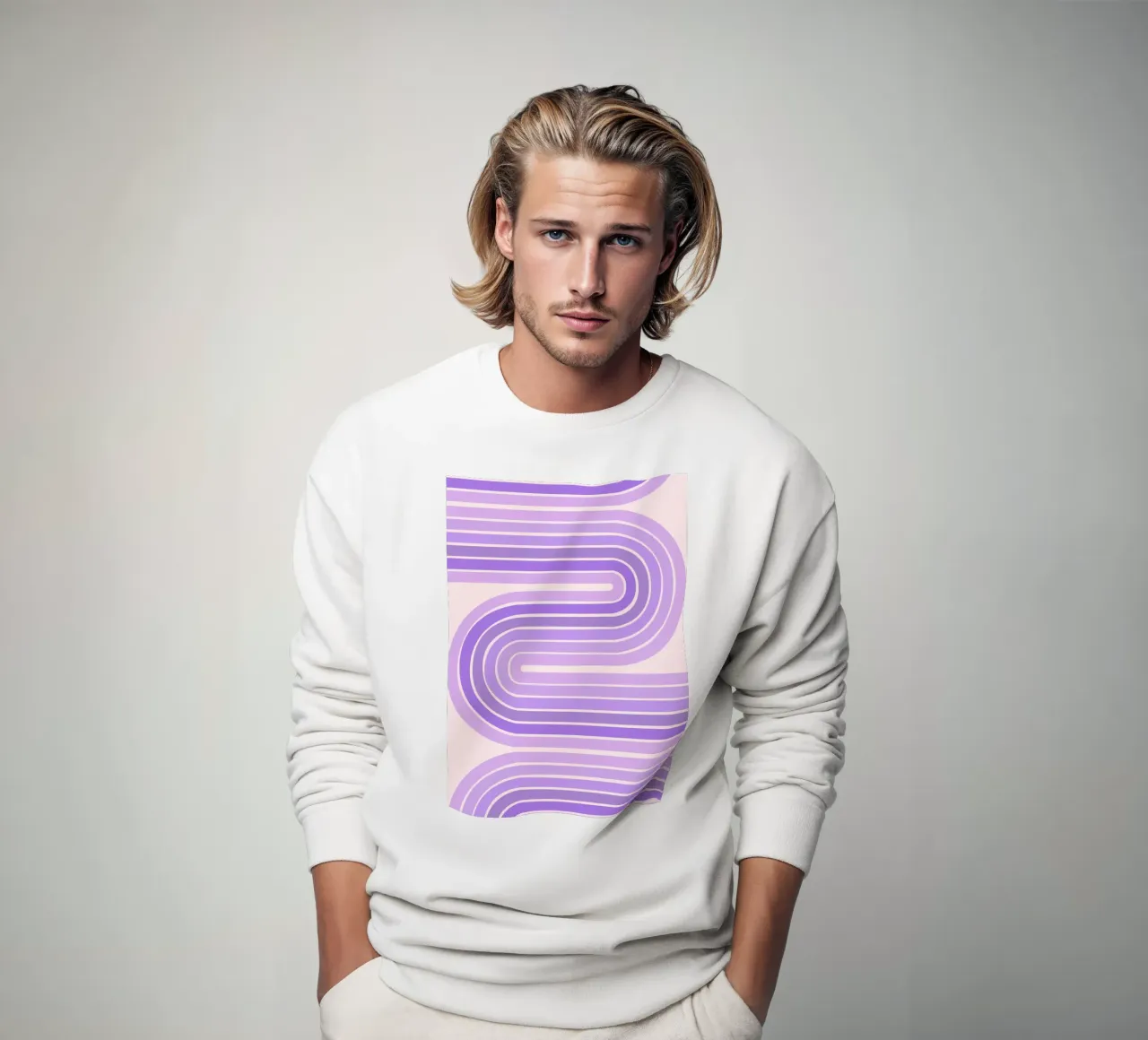 Design rétro de lignes courbes avec esthétique minimaliste sweat de The Art Club
