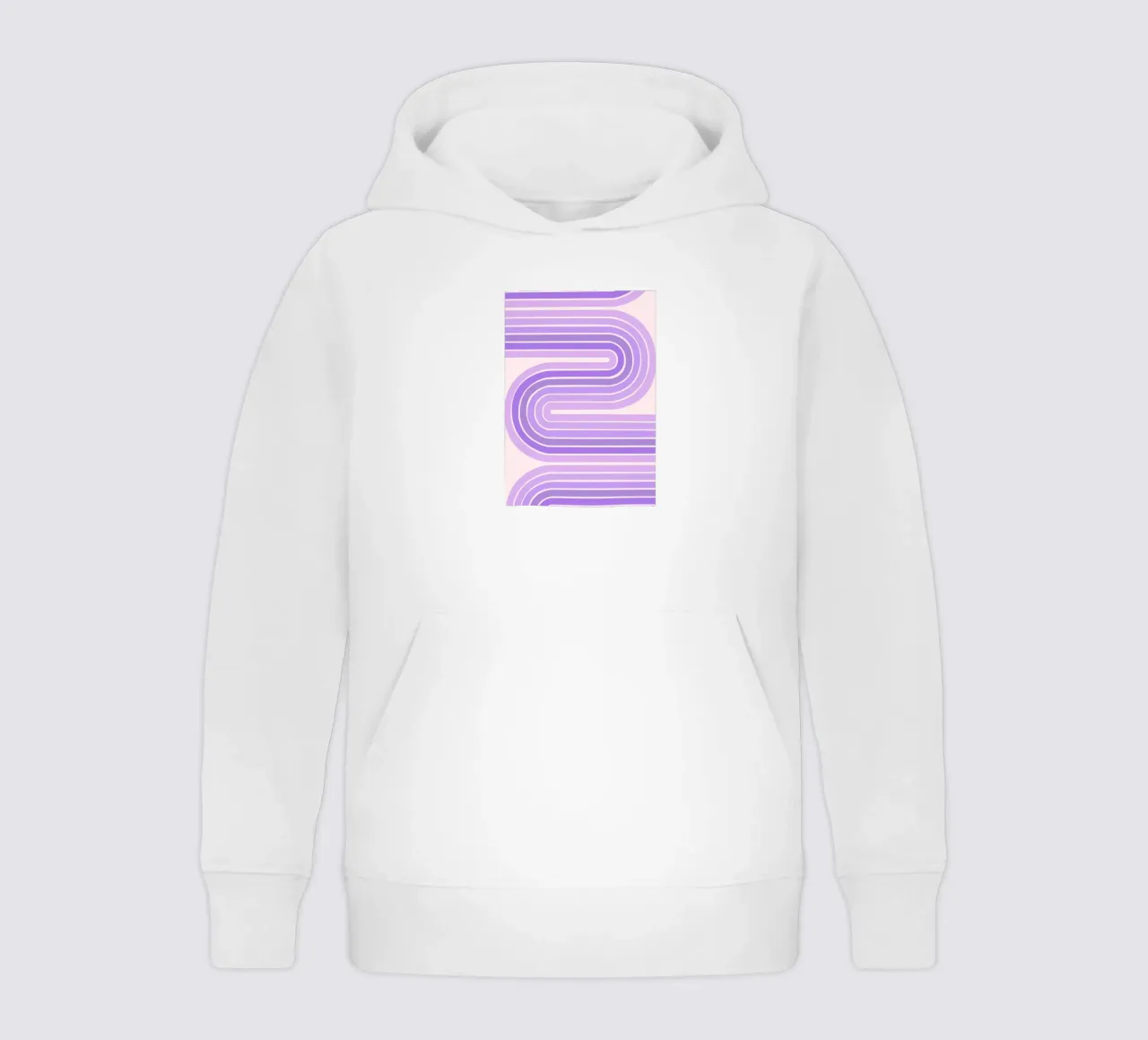 Design retrò a linee curve con estetica minimalista felpa bambino con cappuccio da The Art Club