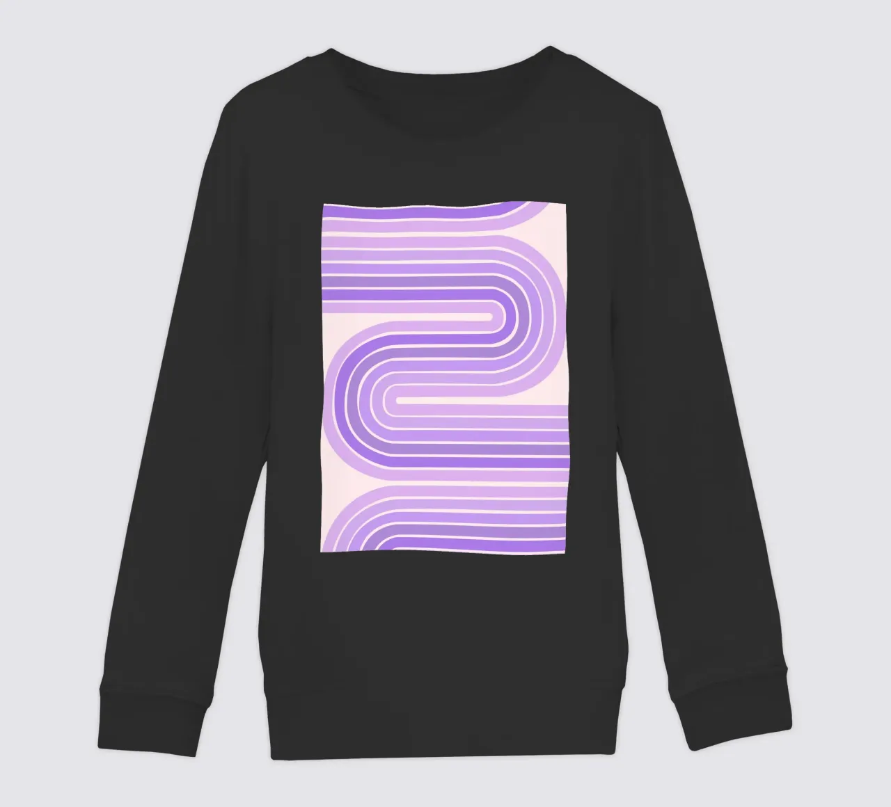 Design retrò a linee curve con estetica minimalista felpa bambino da The Art Club