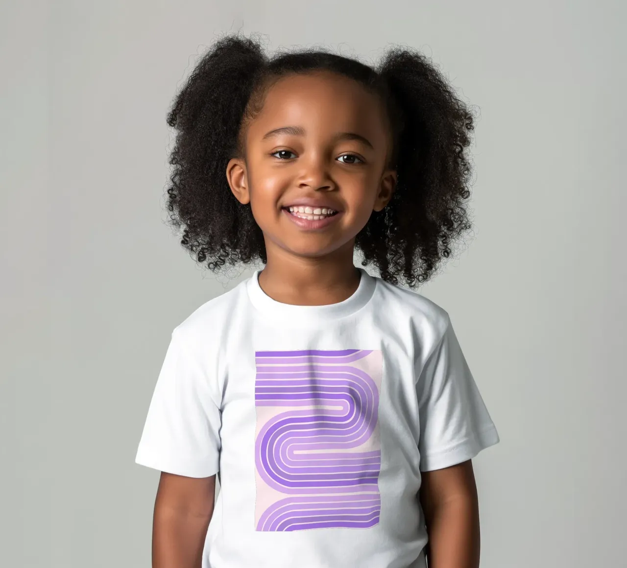 Design retrò a linee curve con estetica minimalista t-shirt bambini da The Art Club