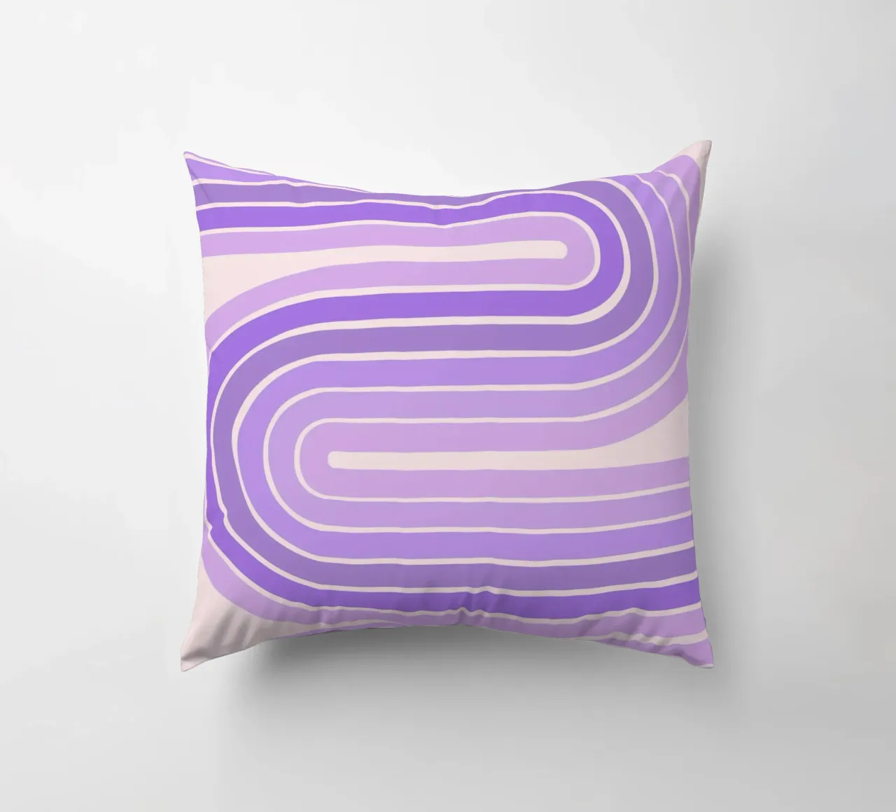 Design retrò a linee curve con estetica minimalista cuscino da The Art Club