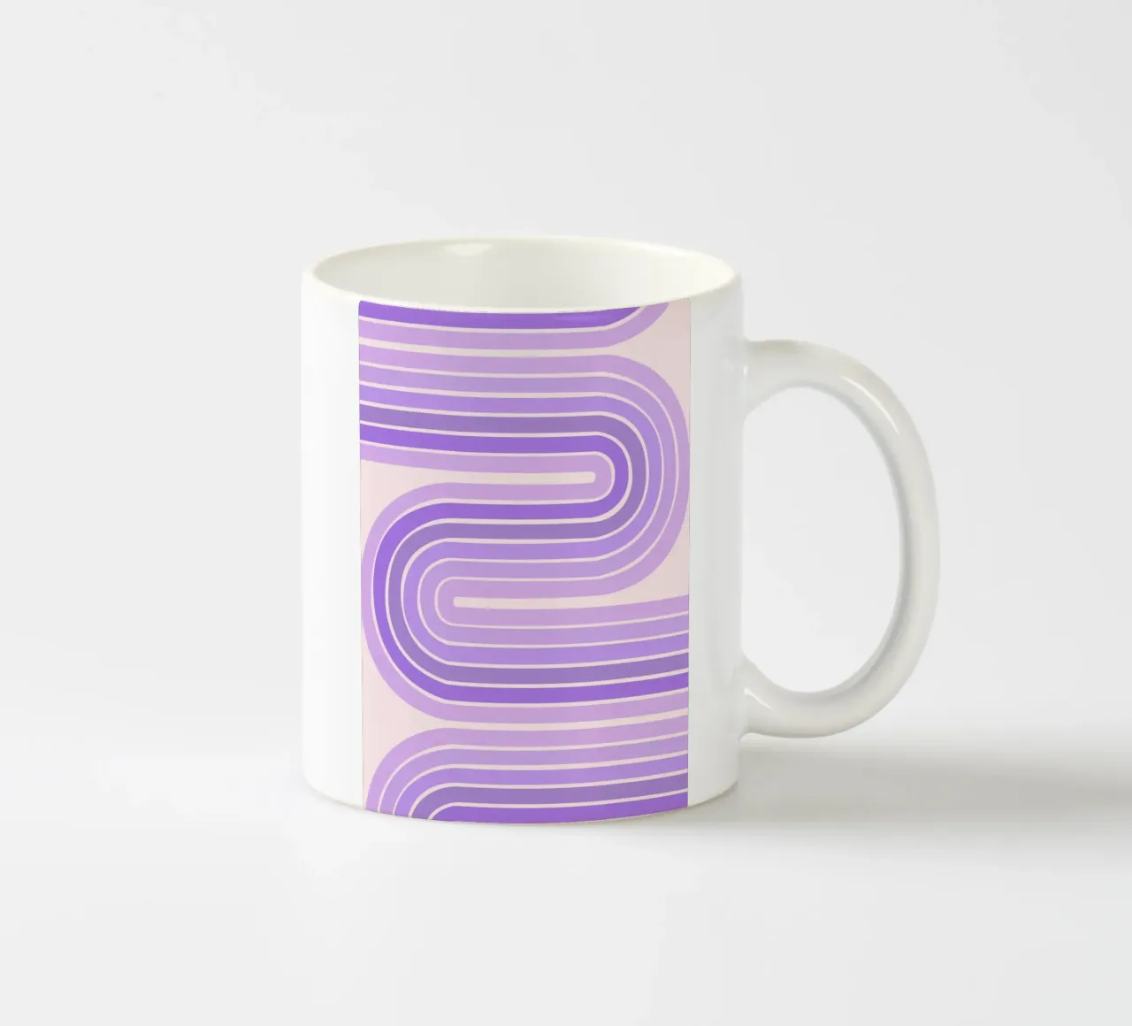 Design retrò a linee curve con estetica minimalista tazza in ceramica da The Art Club