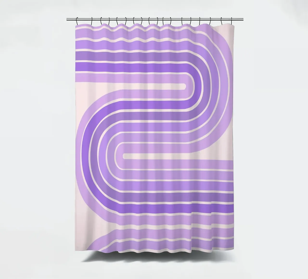 Design retrò a linee curve con estetica minimalista tenda da doccia da The Art Club