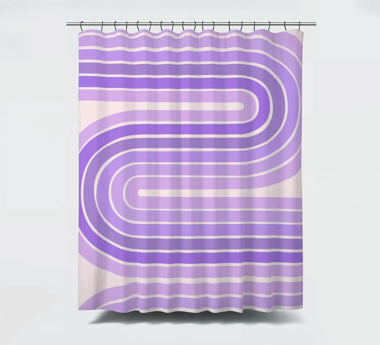 Design retrò a linee curve con estetica minimalista tenda da doccia da The Art Club