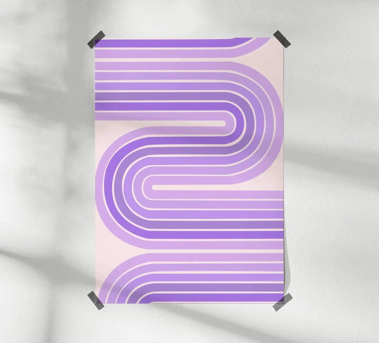 Design retrò a linee curve con estetica minimalista carta hahnemühle da The Art Club