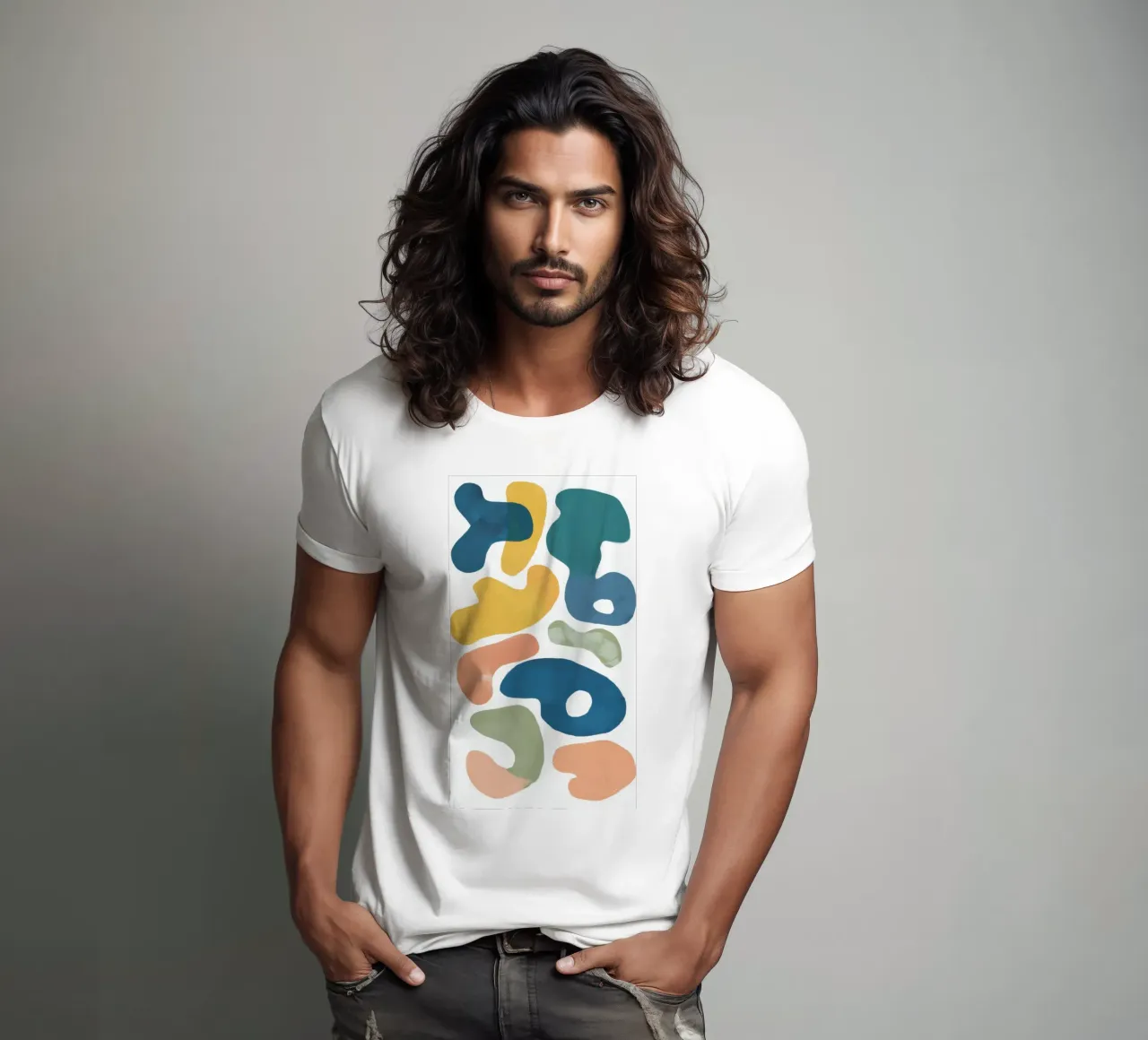 Playful Pebble Pattern t-shirt by Veil Maya