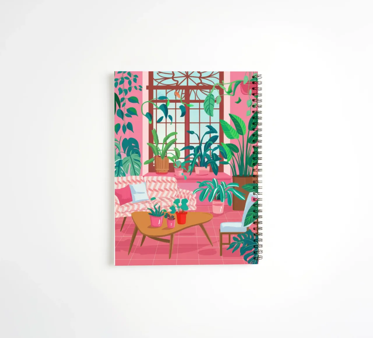 Maximalist Sofa Serenity spiral notebook by Flock Reverie
