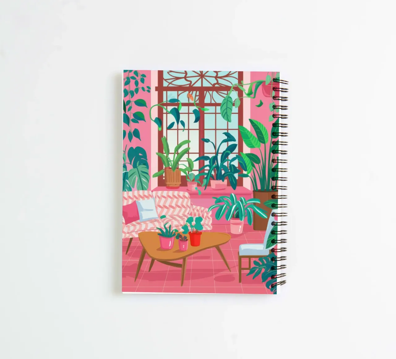 Maximalist Sofa Serenity spiral notebook by Flock Reverie