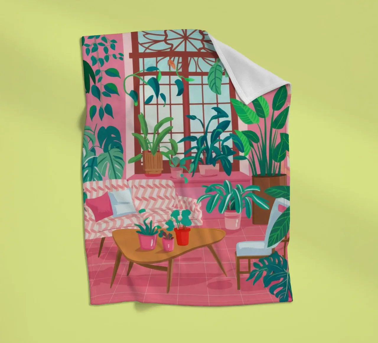 Maximalist Sofa Serenity fleece blanket by Flock Reverie