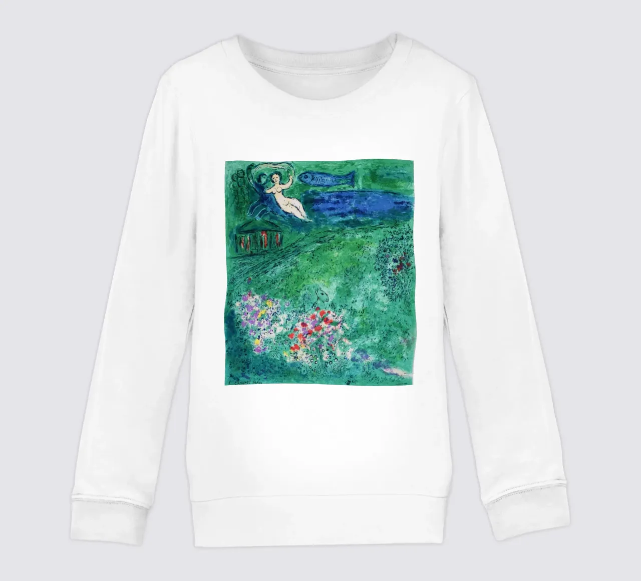 MARC CHAGALL (Dopo) Il frutteto Le verger 1973 felpa bambino da Noel Franecki