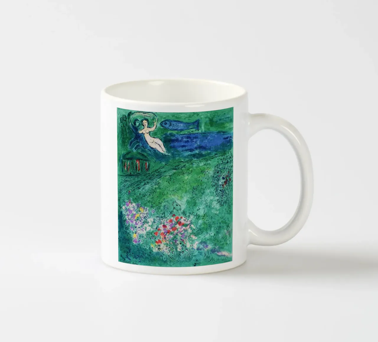 MARC CHAGALL (Dopo) Il frutteto Le verger 1973 tazza in ceramica da Noel Franecki