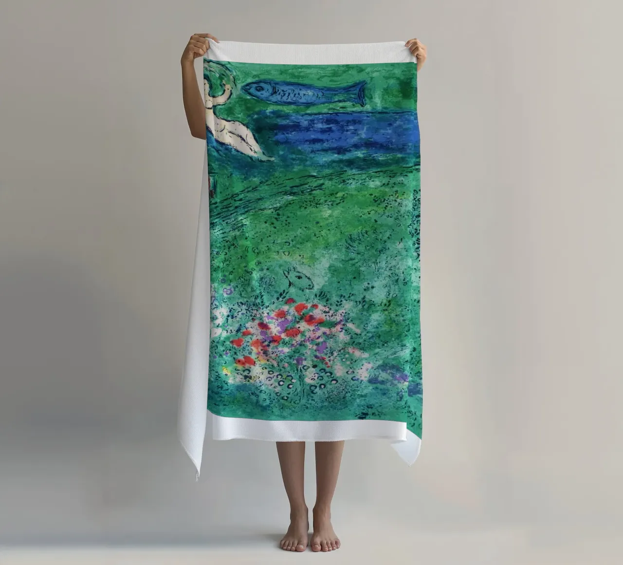 MARC CHAGALL (Dopo) Il frutteto Le verger 1973 telo mare da Noel Franecki