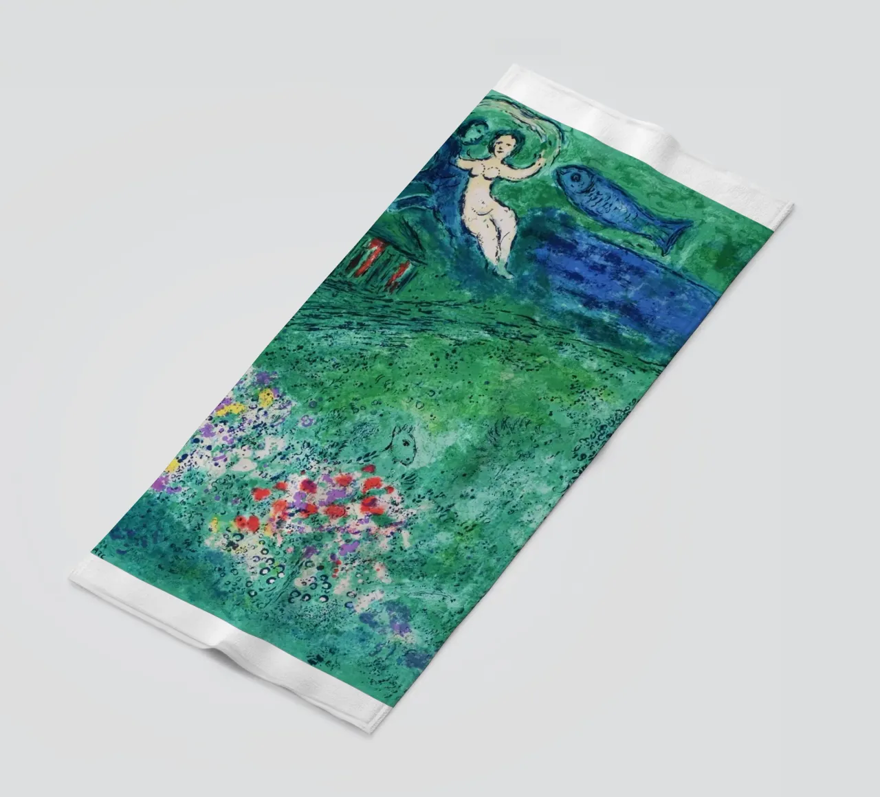 MARC CHAGALL (Dopo) Il frutteto Le verger 1973 telo mare da Noel Franecki