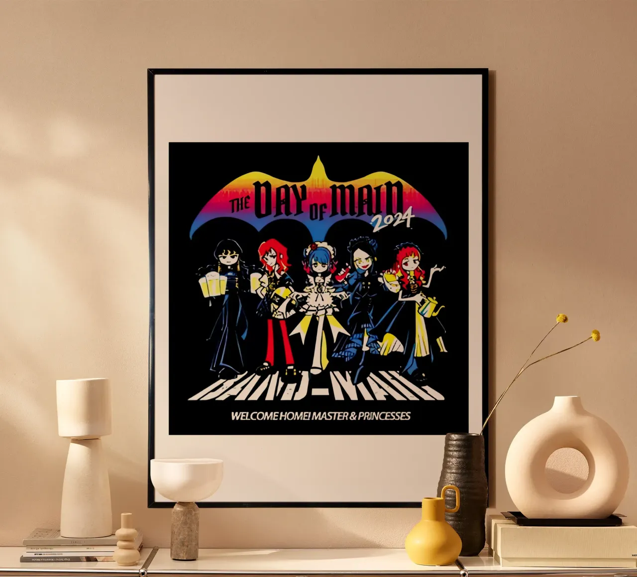 Il giorno della banda dell'uomo cameriera poster con telaio in plastica da BAND MUSIC