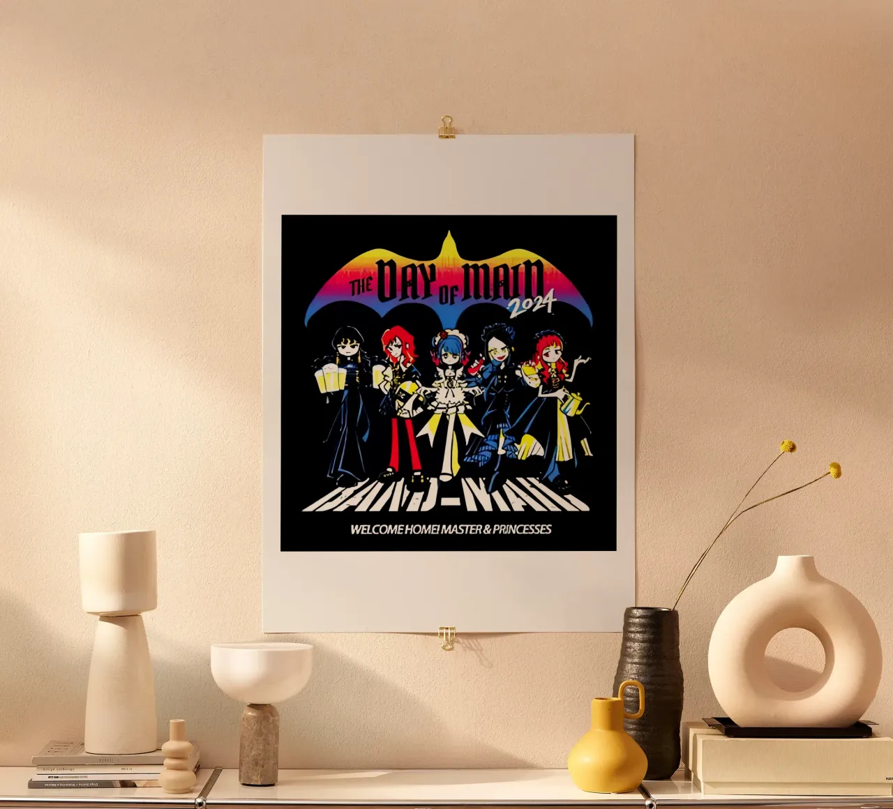 Il giorno della banda dell'uomo cameriera poster con telaio in plastica da BAND MUSIC