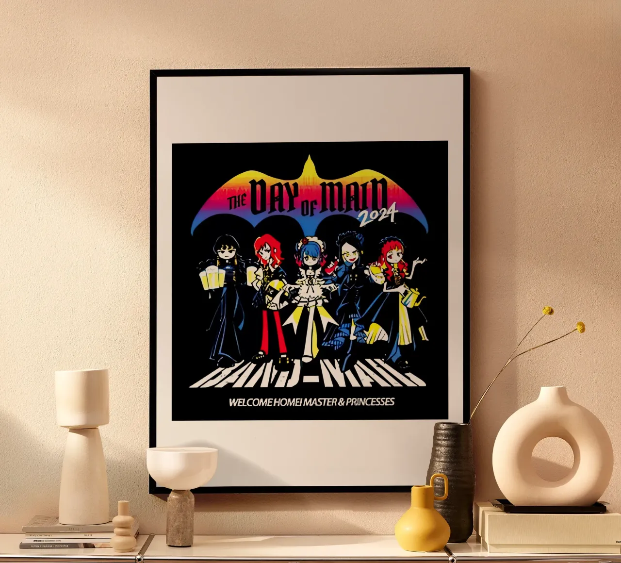 Il giorno della banda dell'uomo cameriera poster con telaio in plastica da BAND MUSIC