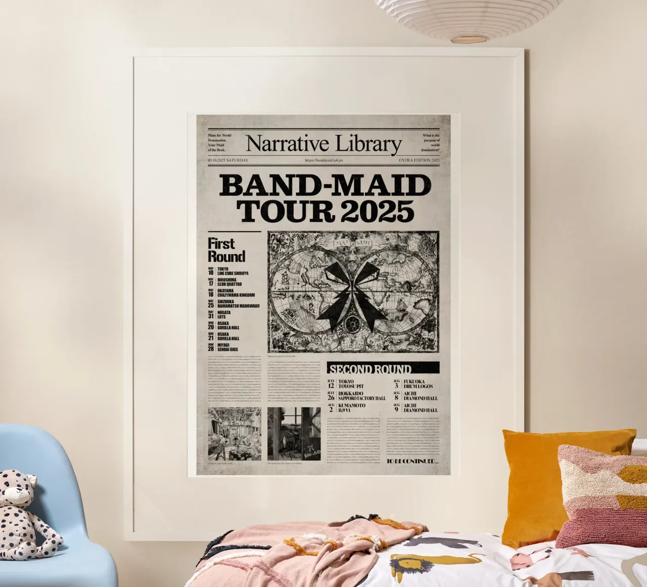 Biblioteca Narrativa Band Maid Tour poster con telaio in plastica da BAND MUSIC