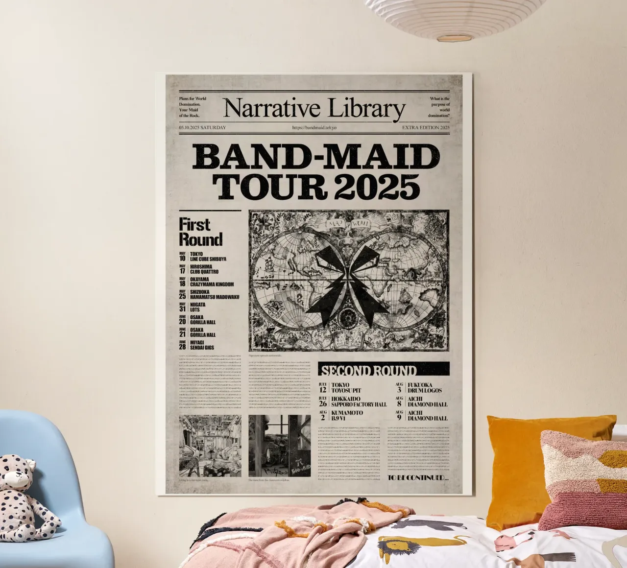 Biblioteca Narrativa Band Maid Tour poster con telaio in plastica da BAND MUSIC