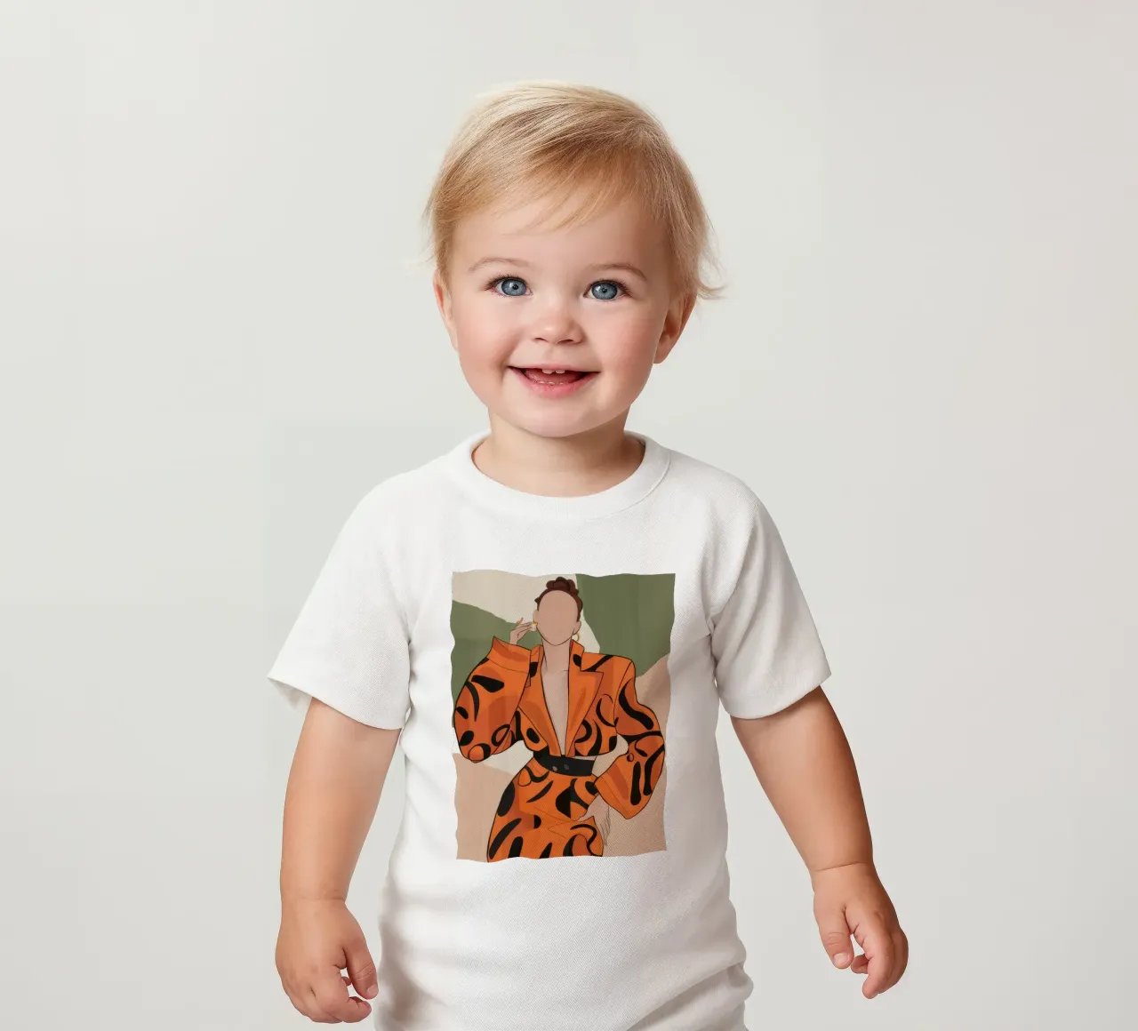 Fierce in Tiger Print baby t-shirt by Flock Reverie