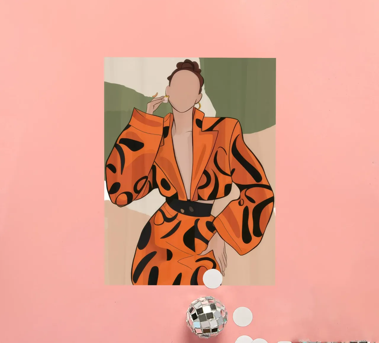 Fierce in Tiger Print sticker by Flock Reverie