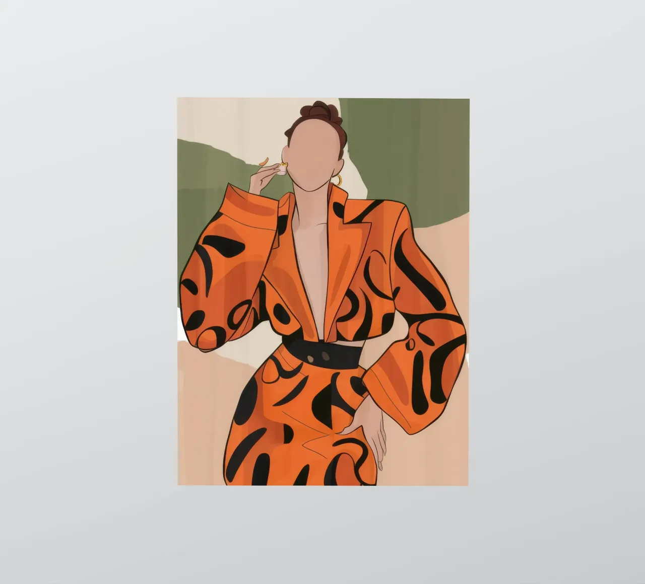 Fierce in Tiger Print sticker by Flock Reverie