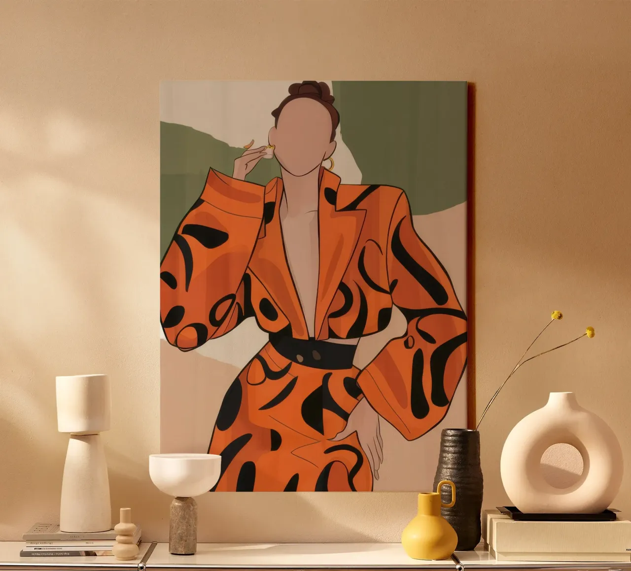 Fierce in Tiger Print canvas by Flock Reverie