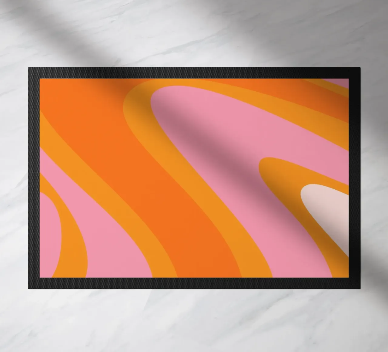 Vibrant Wavy Retro Pattern doormat by The Art Club