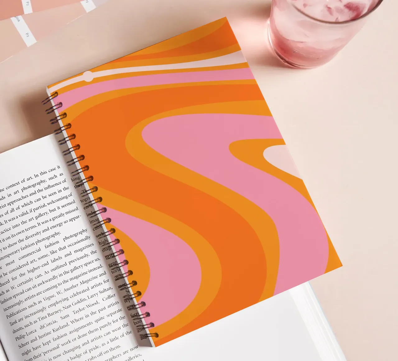 Vibrant Wavy Retro Pattern spiral notebook by The Art Club