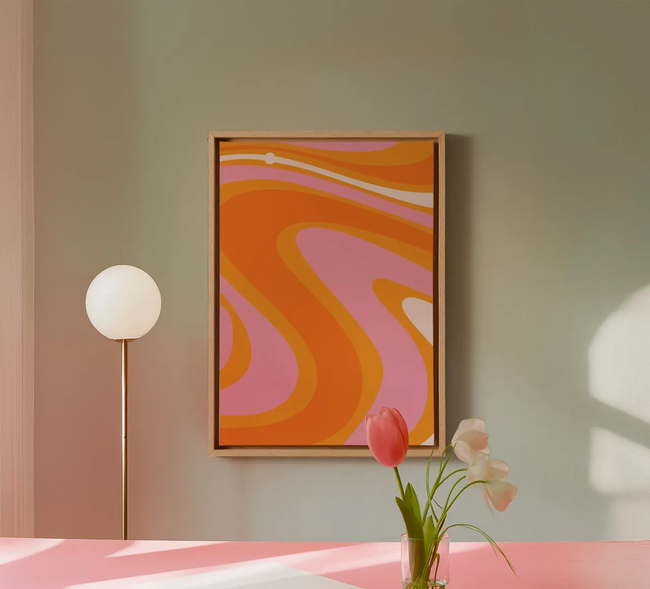 Vibrant Wavy Retro Pattern canvas by The Art Club