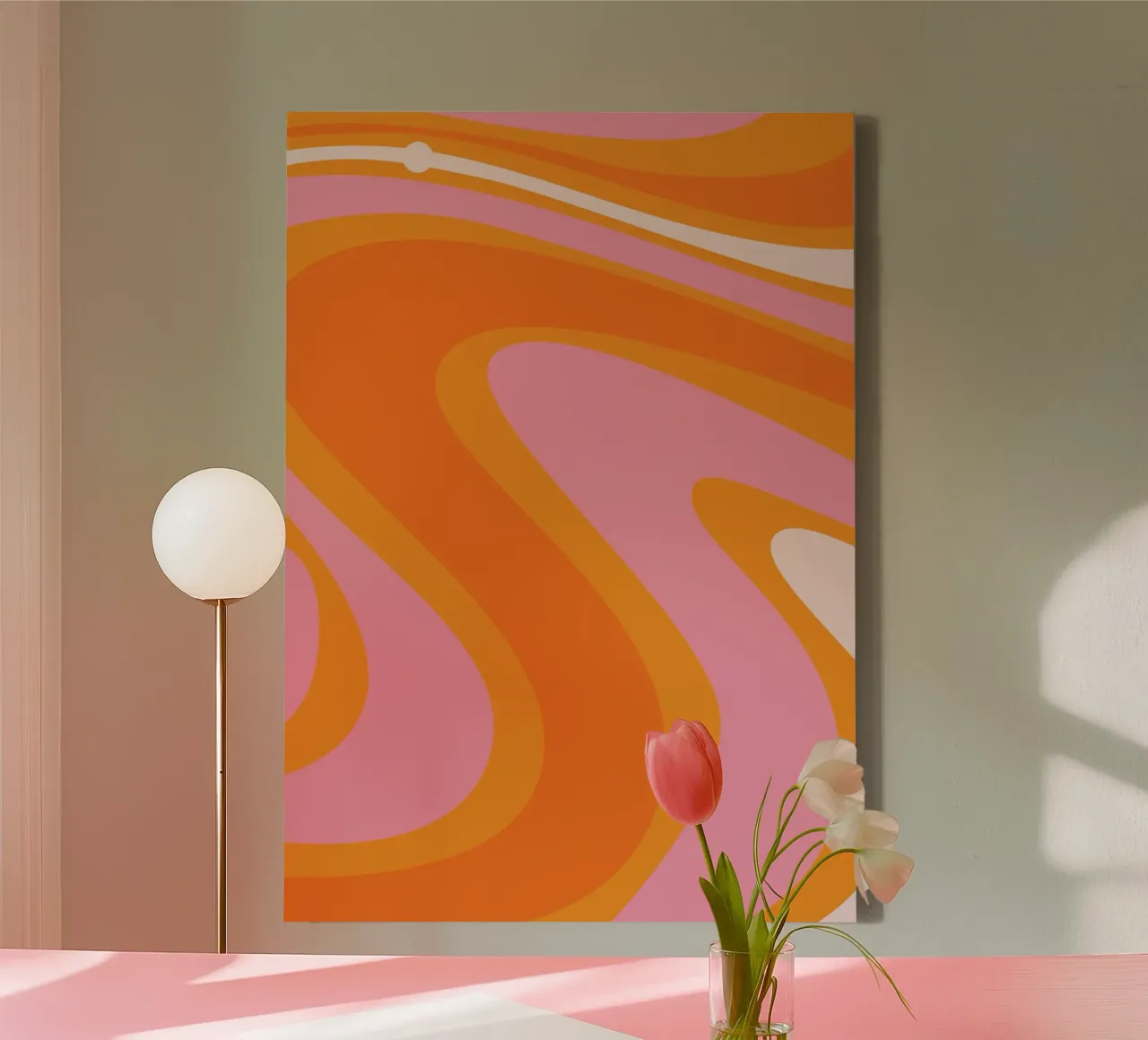 Vibrant Wavy Retro Pattern canvas by The Art Club