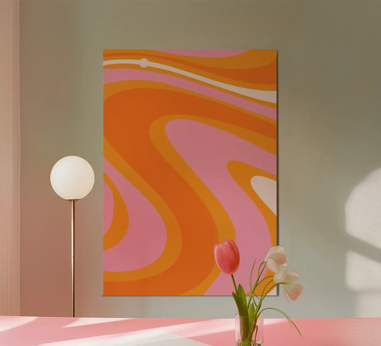 Vibrant Wavy Retro Pattern poster by The Art Club