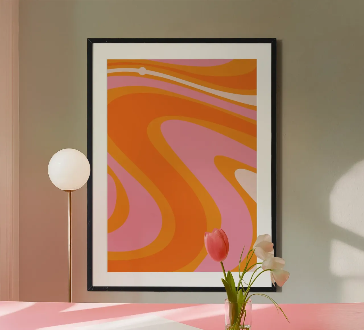 Vibrant Wavy Retro Pattern poster by The Art Club