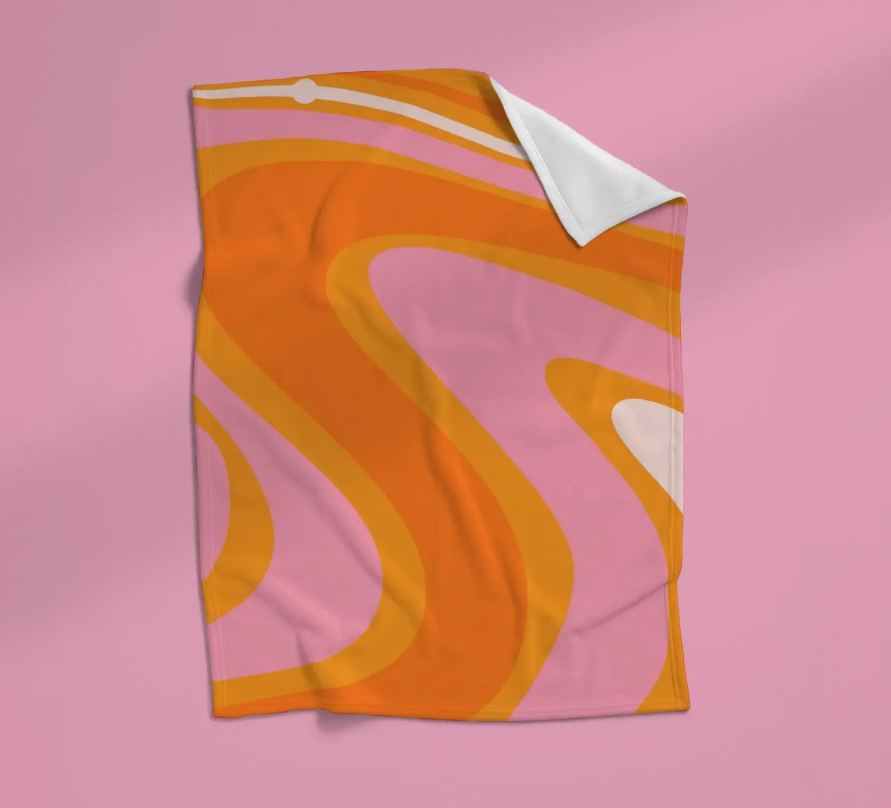 Vibrant Wavy Retro Pattern fleece blanket by The Art Club