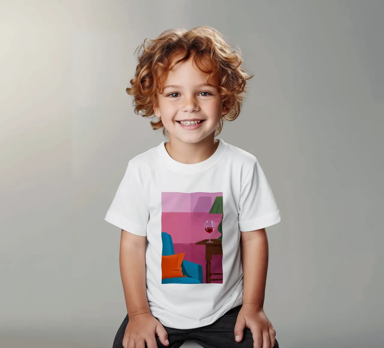 Abendwein Einsamkeit Kinder T-Shirt von Veil Maya