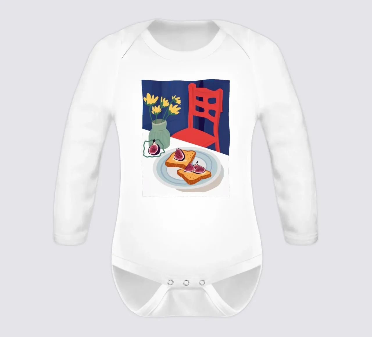 Toast rustico ai fichi body neonato maniche lunghe da Flock Reverie