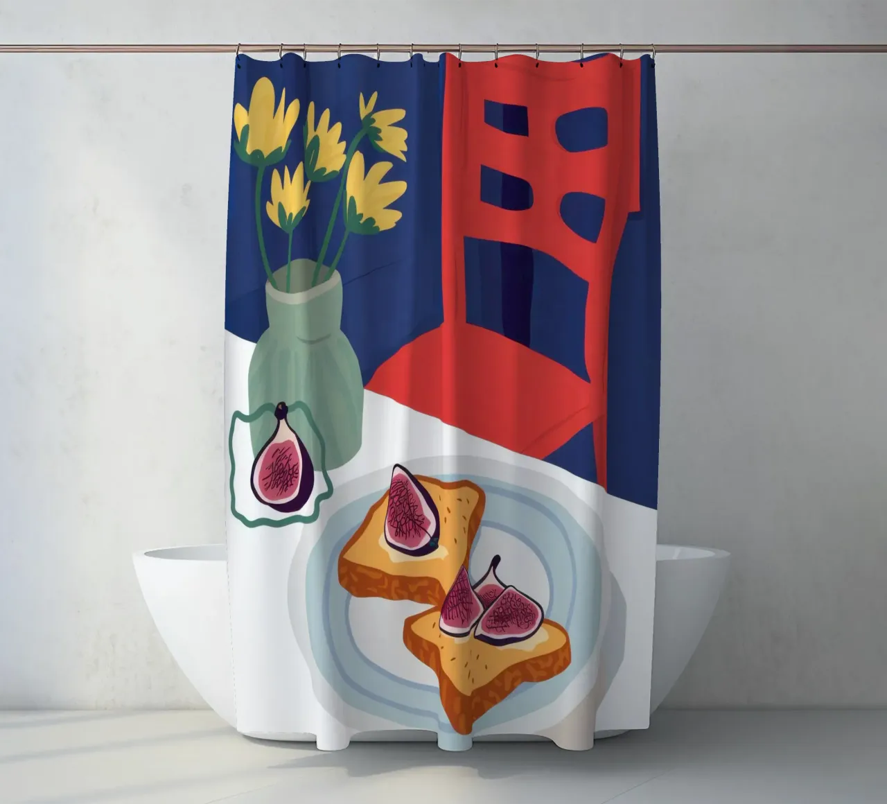 Toast rustico ai fichi tenda da doccia da Flock Reverie
