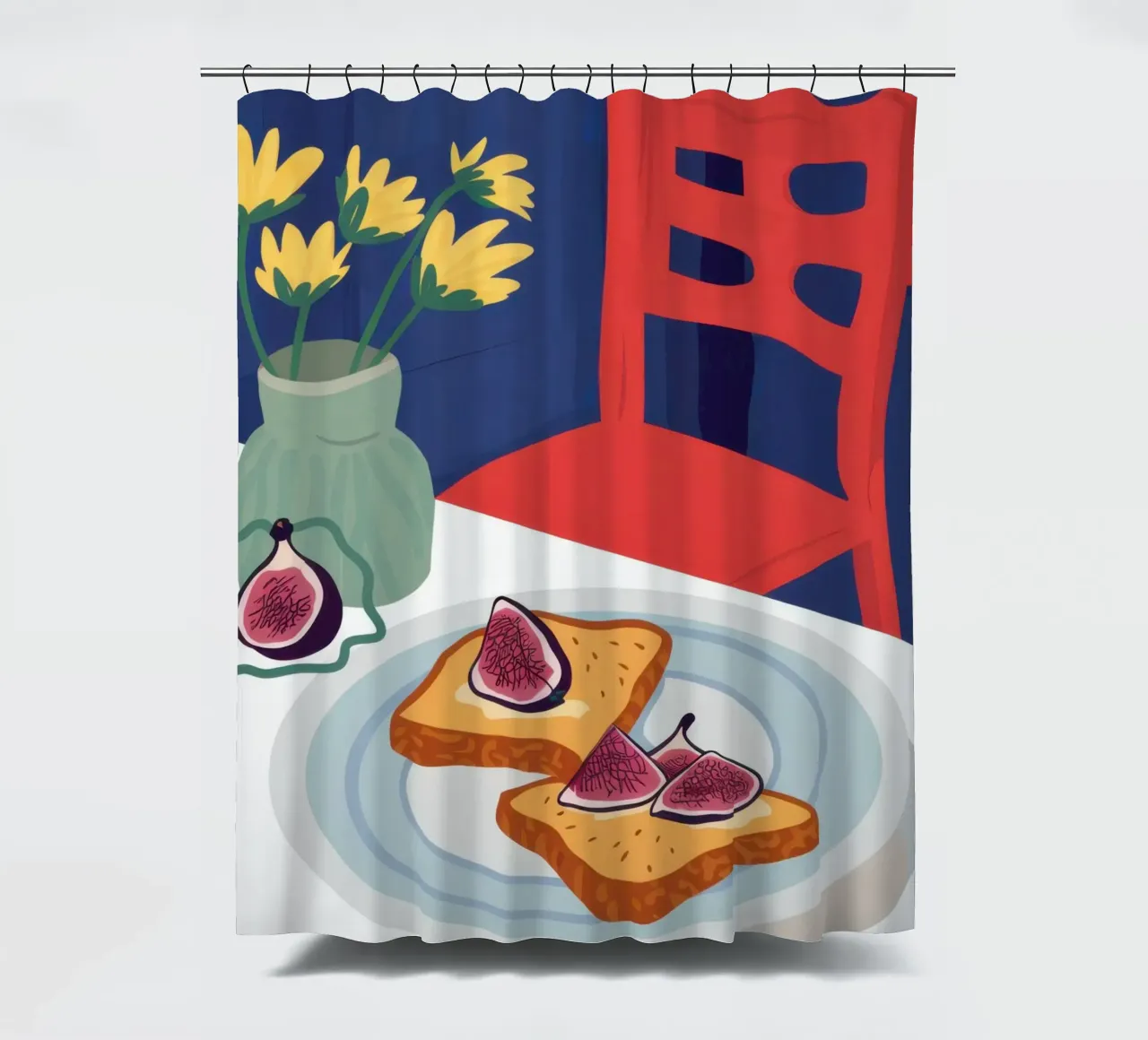 Toast rustico ai fichi tenda da doccia da Flock Reverie