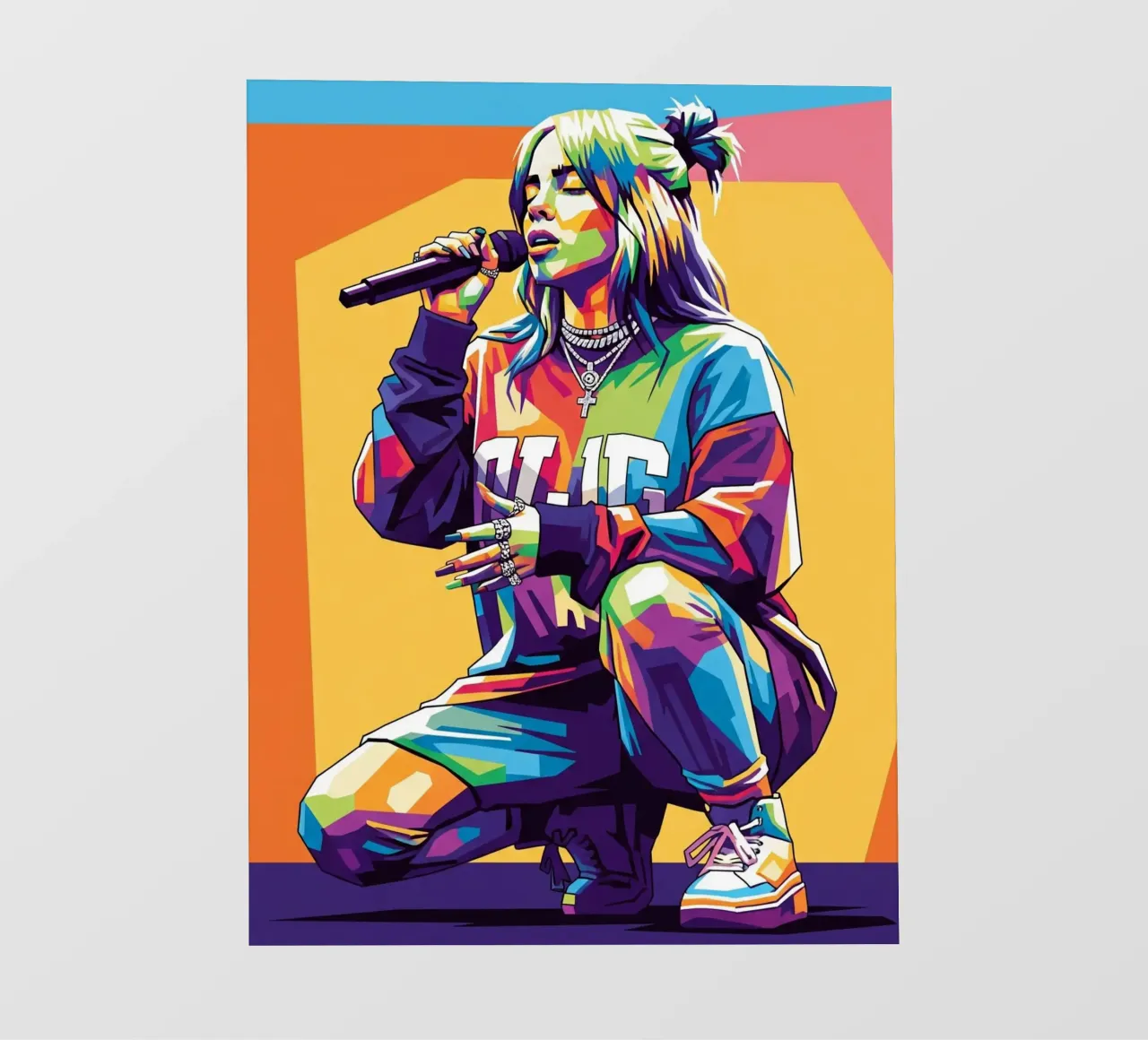 Billie Eilish WPAP art style pellicola backlit da Hantamrata