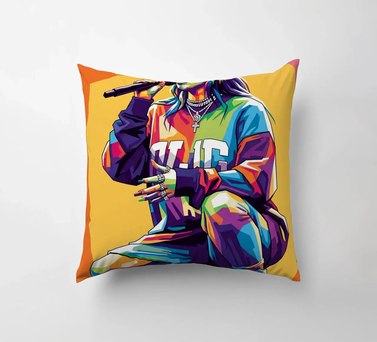 Billie Eilish WPAP art style cuscino da Hantamrata