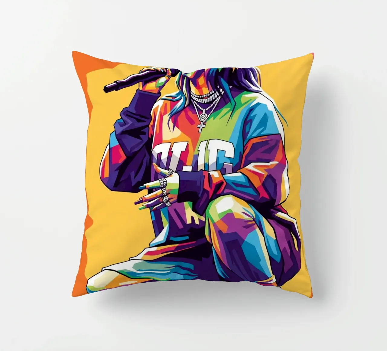 Billie Eilish WPAP art style cuscino da Hantamrata