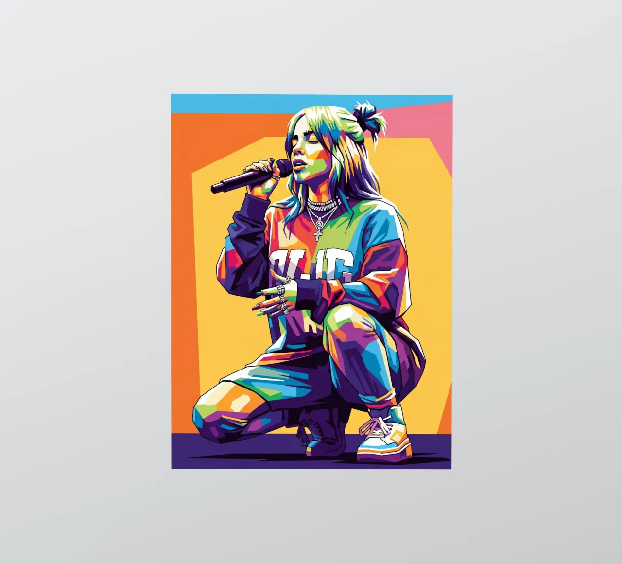 Billie Eilish WPAP art style adesivo da Hantamrata