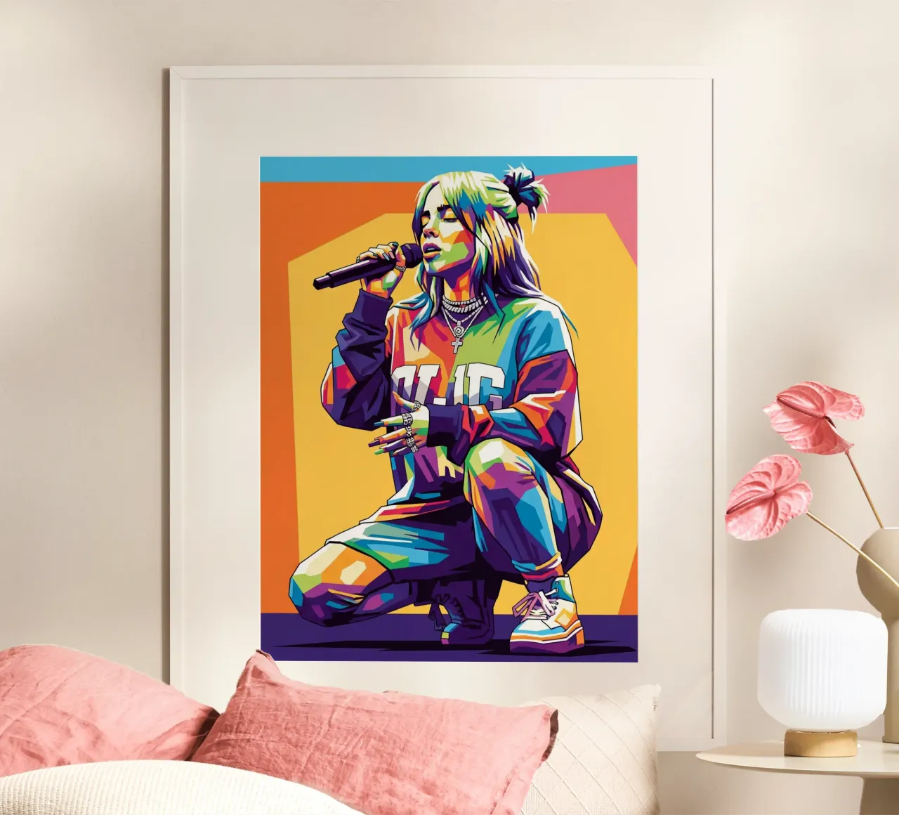 Billie Eilish WPAP art style carta hahnemühle da Hantamrata