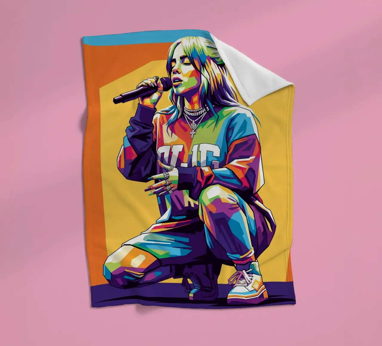 Billie Eilish WPAP art style coperta in pile da Hantamrata