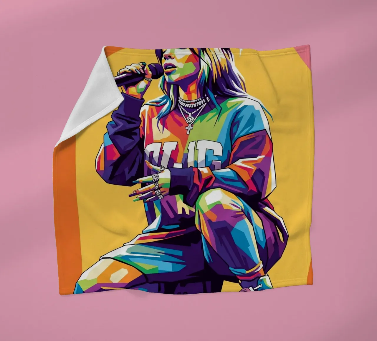 Billie Eilish WPAP art style coperta in pile da Hantamrata