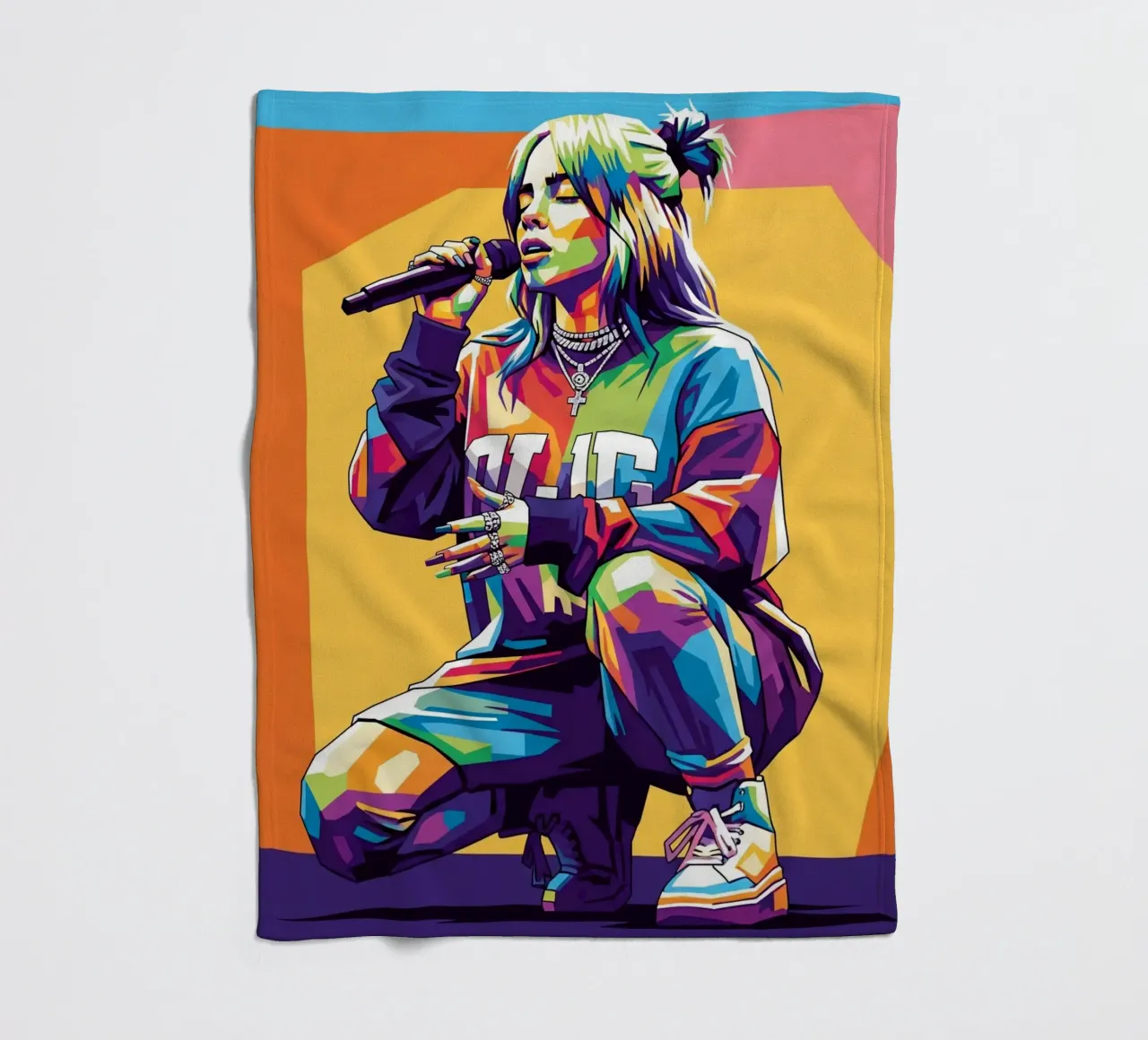 Billie Eilish WPAP art style coperta in pile da Hantamrata