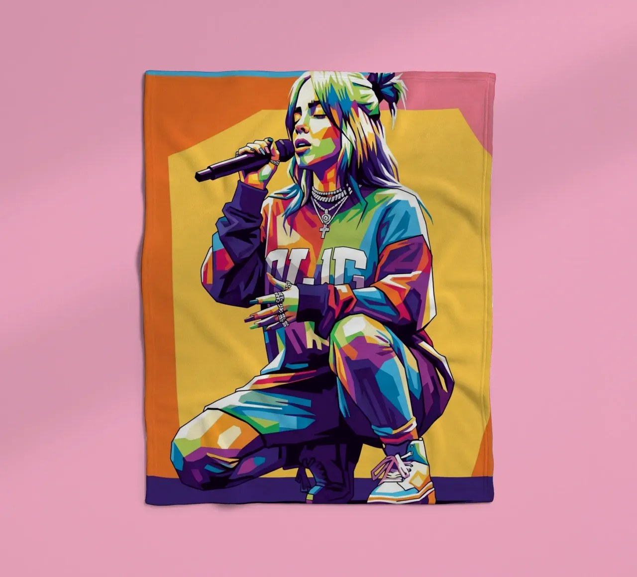 Billie Eilish WPAP art style coperta in pile da Hantamrata