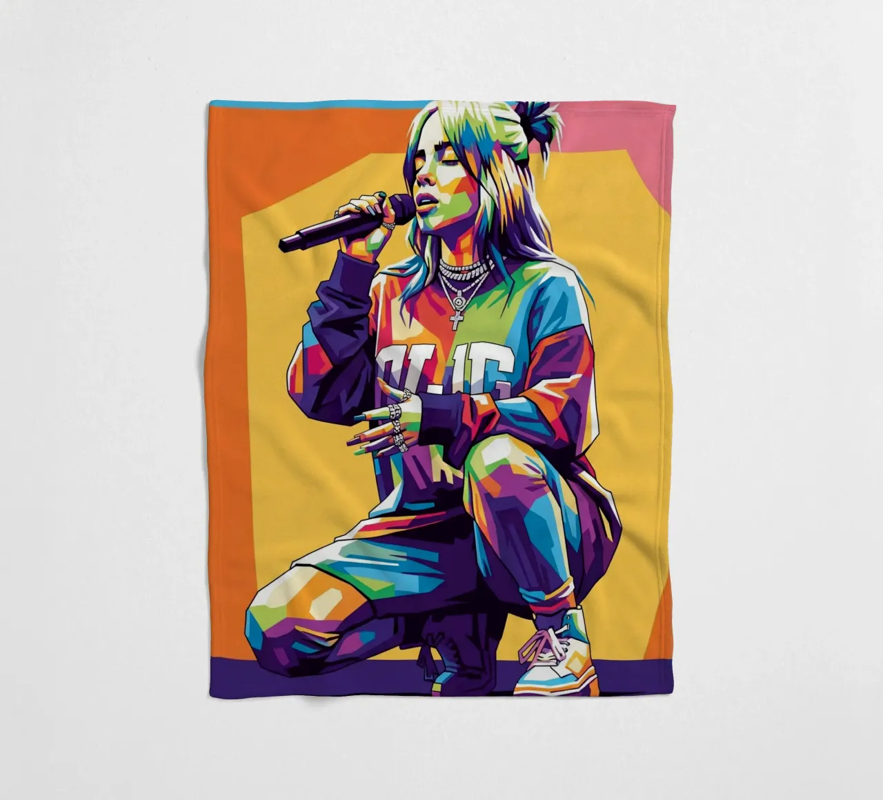 Billie Eilish WPAP art style coperta in pile da Hantamrata