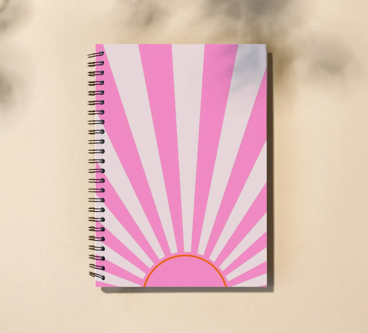 Soft Retro Sunrise Design in Pink and Cream Tones spiral notebook by The Art Club